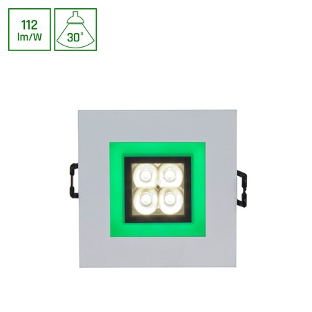 LED-Spot Fiale 4 W 3000 K 30° IP20, quadratisch, grün