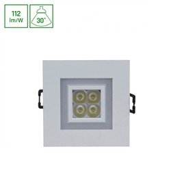 Faretto LED Fiale 4 W 3000 K 30° IP20, quadrato