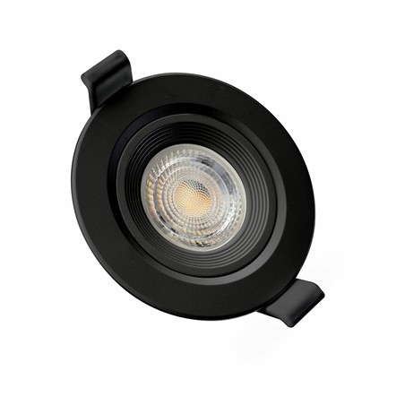 Plafón LED Fiale Core Flat GU10 IP20, redondo, orientable, negro