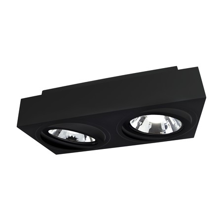 LED-spot AR111 Mirora Rectangle GU10 IP20, utanpåliggande, vridbar, svart
