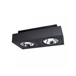LED-spot AR111 Mirora Rectangle GU10 IP20, utanpåliggande, vridbar, svart – foto 4
