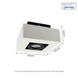 LED ceiling light Mirora GU10 IP20, surface-mounted, square, adjustable, white – photo 3