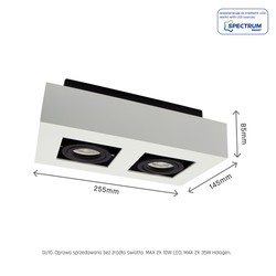 Светодиодный потолочный светильник Mirora Rectangle GU10 IP20, накладной, поворотный, белый – фото 6