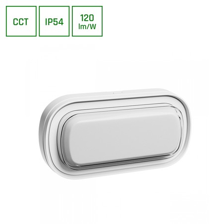 Plafoniera LED Pastilo 10 W IP54, CCT (temperatura di colore regolabile), ovale, bianco