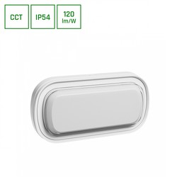 LED-Deckenleuchte Pastilo 15 W IP54, CCT (Farbtemperatur einstellbar), oval, weiß