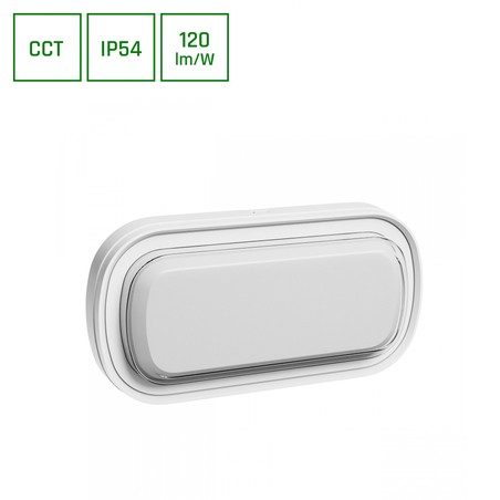 Plafoniera LED Pastilo 15 W IP54, CCT (temperatura di colore regolabile), ovale, bianco