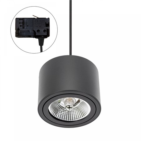 Schienenstrahler Chloe GU10 IP20, 3-Phasen, rund, schwenkbar, schwarz – SLIP005013_TRACK