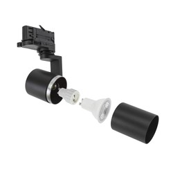 Foco LED para calha Madara Circuits GU10 IP20, trifásico, preto – foto 5