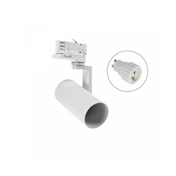 Foco LED para calha Madara Circuits GU10 IP20, trifásico, branco