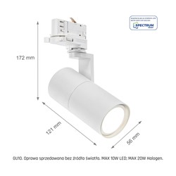 Foco LED para carril Madara Circuits GU10 IP20, trifásico, blanco – foto 2