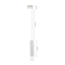 Track spotlight Madara GU10 IP20, three-phase, suspended, white – SLIP003020