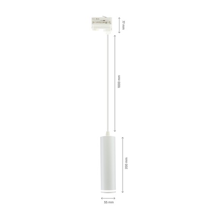 Track spotlight Madara GU10 IP20, three-phase, suspended, white – SLIP003020