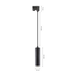 Track spotlight Madara GU10 IP25, three-phase, suspended, black – photo 10