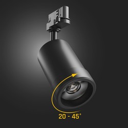 Σποτ LED ράγας Pava 20 W 45° IP20, CCT (ρυθμιζόμενη θερμοκρασία χρώματος), μαύρο