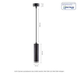 Pendant light Madara GU10 IP20, suspended, black – SLIP003019 – photo 4