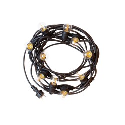 Festoon string light 5 m, 10 E27 sockets, IP44, black – bulbs not included – photo 4