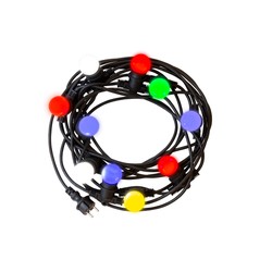 Festoon string light 5 m, 10 E27 sockets, IP44, black – bulbs not included – photo 7