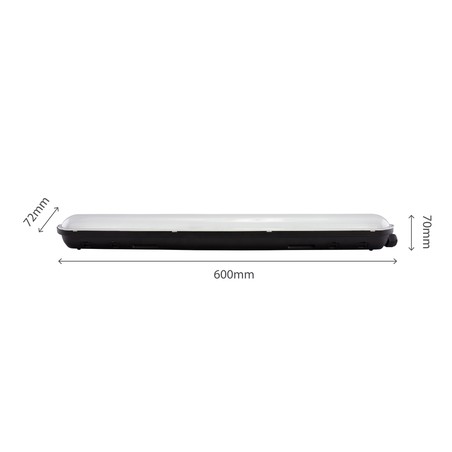 Régua LED estanque Limea Gigant 20 W 4000 K IP65 600 mm, preto – SLI028024NW_BLACK