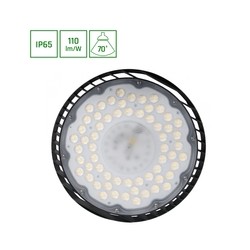 Campânula LED high bay Plateo Sun 4 205 W 4000 K IP65, preto