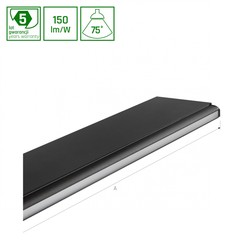 Linear LED luminaire Allday Casambi 55 W 3000 K IP20, asymmetric, black