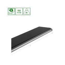 Lineaire LED-armatuur Allday Casambi 55 W 3000 K IP20, asymmetrisch, zwart – foto 2