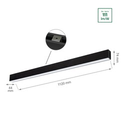 Linear LED luminaire Allday 36 W 3000 K IP20, black – photo 6