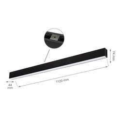 Linjär LED-armatur Allday 36 W 3000 K IP20, med rörelsedetektor, svart – foto 3