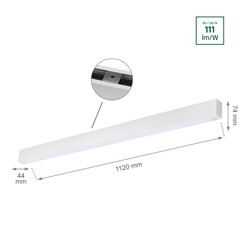 Linjär LED-armatur Allday 36 W 4000 K IP20, med rörelsedetektor, vit