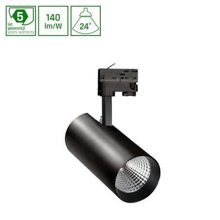 Projecteur LED sur rail MDR Branta 19 W 3000 K 24° IP20 DALI noir