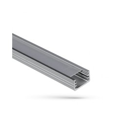 Aluminiumprofil, klart glas, för LED-slinga