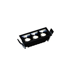 Foco LED empotrable Grid 8 W 45°, negro