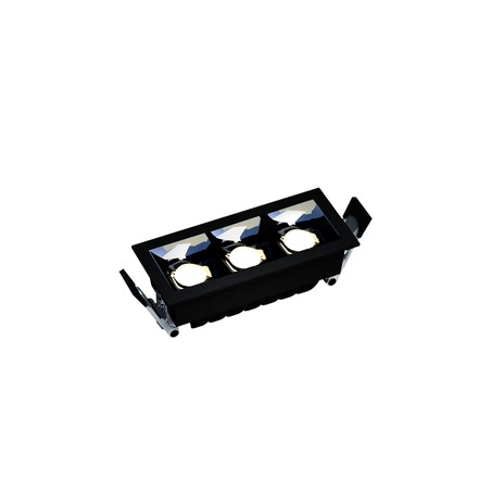 Χωνευτό σποτ LED Grid 8 W 45°, μαύρο