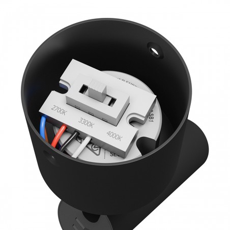 LED ceiling light 6 W IP20, CCT (adjustable colour temperature), surface-mounted, black