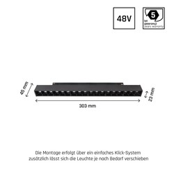 Apparecchio magnetico WLD Shift Grid 17 W 3000 K IP20, nero