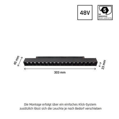 Apparecchio magnetico WLD Shift Grid 17 W 3000 K IP20, nero