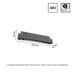 Luminaria magnética WLD Shift Grid 12 W 3000 K IP20, negro – foto 6