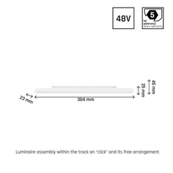 Magnetische railarmatuur WLD Shift 8 W 3000 K IP20, wit