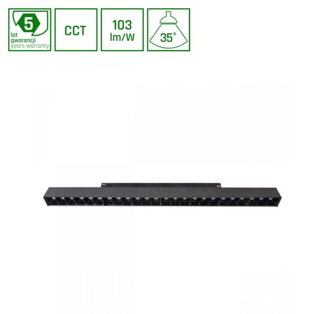 Magnetic track light WLD Shift Grid 22 W IP20, CCT (adjustable colour temperature), with switch, black
