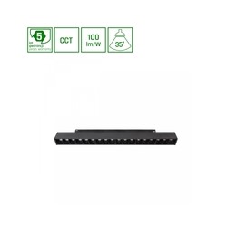 Luminária magnética WLD Shift Grid 17 W IP20, CCT (temperatura de cor ajustável), com interruptor, preto