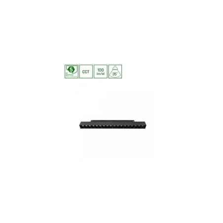 Magnetic track light WLD Shift Grid 17 W IP20, CCT (adjustable colour temperature), with switch, black