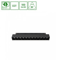 Magnetic track light WLD Shift Grid 12 W IP20, CCT (adjustable colour temperature), with switch, black