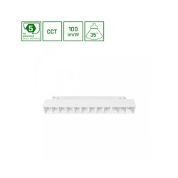 Luminaria magnética WLD Shift Grid 12 W IP20, CCT (temperatura de color ajustable), con interruptor, blanco