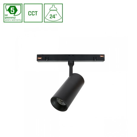 Магнитный трековый светильник WLD Shift 6 W IP20, CCT (регулируемая цветовая температура), с выключателем, чёрный – WLD+40004_CC