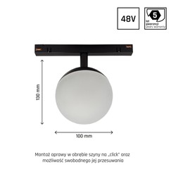 Apparecchio magnetico a globo WLD Shift 5 W IP20, dimmerabile, CCT (temperatura di colore regolabile), smart, nero – foto 9