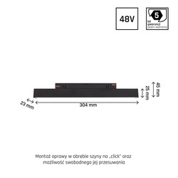 Магнитный трековый светильник WLD Shift 8 W IP20, диммируемый, CCT (регулируемая цветовая температура), умный, чёрный
