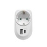 Adapter 1 uttag + USB-A och USB-C, överspänningsskydd – Schuko (typ F)