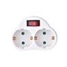 Adaptador de tomada 2 tomadas, com interruptor – Schuko (tipo F)