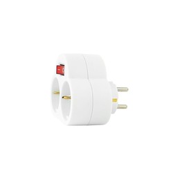 Plug adapter 2 sockets, with switch – Schuko (type F) – photo 3