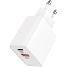 Ładowarka sieciowa USB-A + USB-C 20 W, szybkie ładowanie, kolor biały