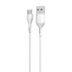 Καλώδιο φόρτισης και δεδομένων USB-A σε micro USB, 1 m, 2,4 A, χρώμα λευκό – φωτογραφία 2